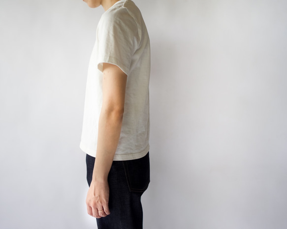 pablo cotton/center back tshirt / white/size2 5枚目の画像