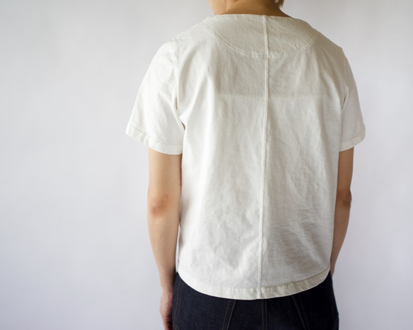 pablo cotton/center back tshirt / white/size2 6枚目の画像