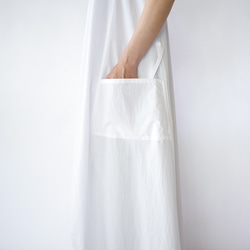 air tumbler cotton/tuck gather onepiece/white 6枚目の画像