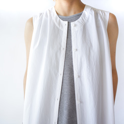 air tumbler cotton/tuck gather onepiece/white 2枚目の画像