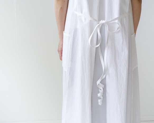 air tumbler cotton/tuck gather onepiece/white 8枚目の画像