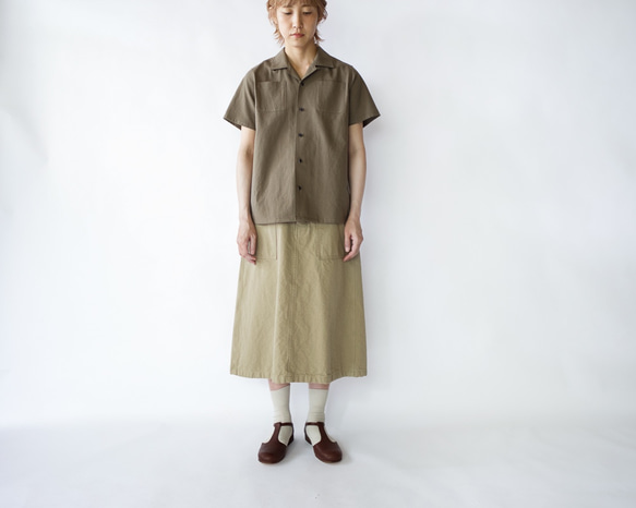 original cotton /open collar shirt/size1 3枚目の画像