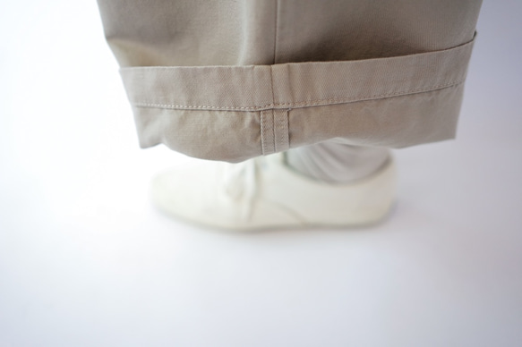 twill cotton linen/wide pants/graige 8枚目の画像