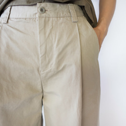 twill cotton linen/wide pants/graige 9枚目の画像