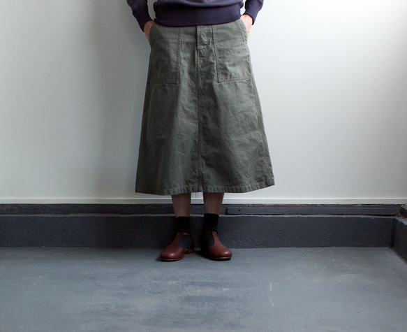 army cord/baker skirt/khaki 2枚目の画像