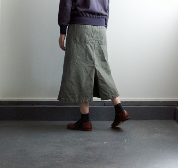 army cord/baker skirt/khaki 3枚目の画像