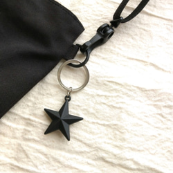 【sale】 black star ★キーリング　キーホルダー　バッグチャーム　ユニセックス　通勤　通学 6枚目の画像