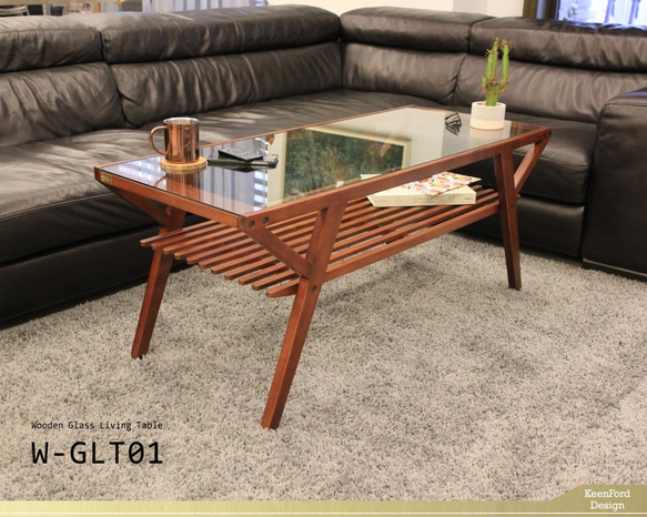 [KeenFord Design] W-GLT01 實木茶几 #玻璃桌 #咖啡桌 # 客廳桌 #livingtable 第1張的照片