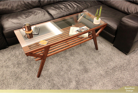 [KeenFord Design] W-GLT01 實木茶几 #玻璃桌 #咖啡桌 # 客廳桌 #livingtable 第5張的照片