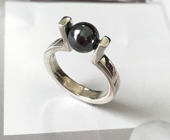   リング 指輪 #351 シルバー925 銀 ヘマタイト リング 指輪 #351 シルバー925 銀 ヘマタイト ビッグヘマタイトリング