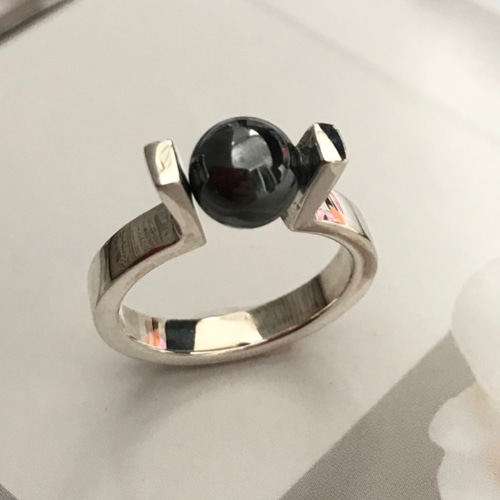   リング 指輪 #351 シルバー925 銀 ヘマタイト ヘマタイト シルバーリング 指輪 メンズ シンプル 太め ごつめ