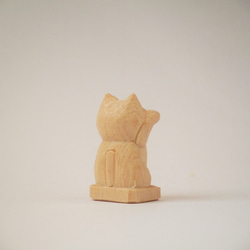 一寸招き猫　お守り　仏師制作　木彫り　一点もの　受注生産 6枚目の画像