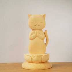 猫のご位牌　ペット用　仏具　位牌　オーダーメイド　木製　木彫り　一点もの　ねこ 1枚目の画像