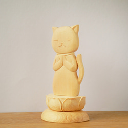 猫のご位牌　ペット用　仏具　位牌　オーダーメイド　木製　木彫り　一点もの　ねこ 2枚目の画像
