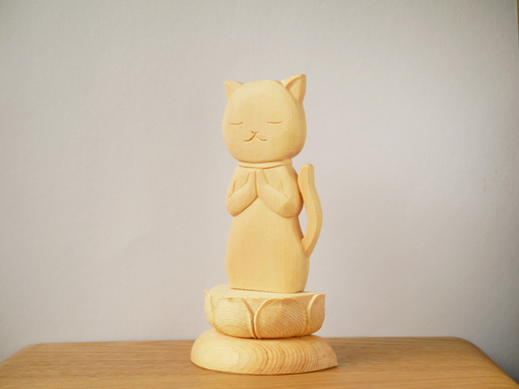 猫のご位牌　ペット用　仏具　位牌　オーダーメイド　木製　木彫り　一点もの　ねこ 2枚目の画像