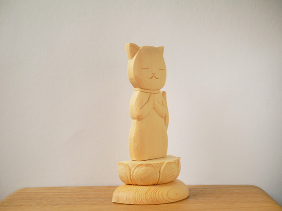 猫のご位牌　ペット用　仏具　位牌　オーダーメイド　木製　木彫り　一点もの　ねこ 5枚目の画像