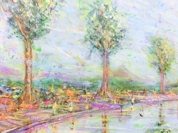 原画「風にそよぐ風景」額サイズ62×45㎝  パワーアート 5枚目の画像