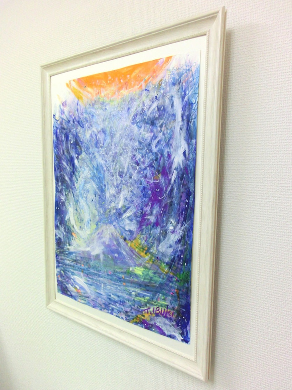 原画「心で見えるもの＜富士山と龍神とサクヤ姫＞」額サイズ47×65㎝  パワーアート 2枚目の画像
