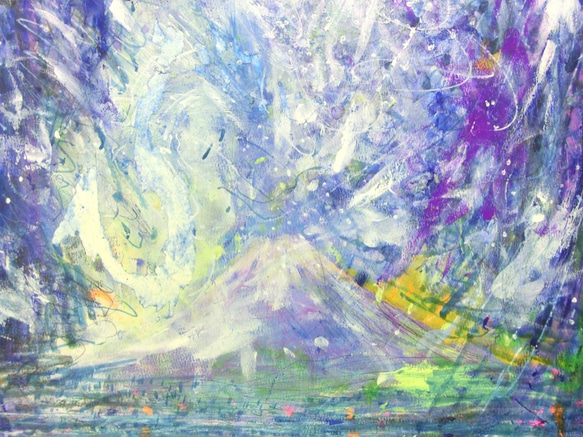 原画「心で見えるもの＜富士山と龍神とサクヤ姫＞」額サイズ47×65㎝  パワーアート 3枚目の画像