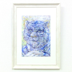 原画「夢に現れた白い虎」サイズ35×46㎝  パワーアート ゆほびか掲載作品 1枚目の画像