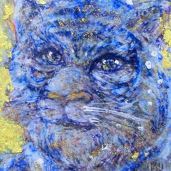 彩原画「夢に現れた白い虎」 額サイズ15×18㎝  パワーアート 3枚目の画像