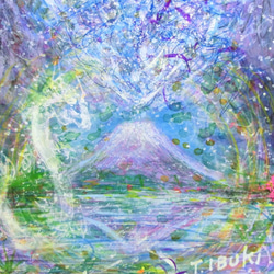 原画「富士山に舞い降りるサクヤ姫＜龍神バージョン＞」 額サイズ33×45 パワーアート 4枚目の画像