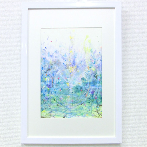 絵（原画）#12 原画 「水平と垂直」 絵サイズ 25×36㎝ パワーアート 絵画 息吹