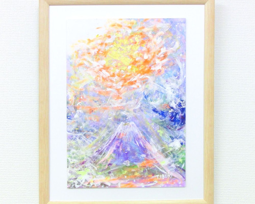 富士山　オイルパステル原画　A4サイズ 額無し 富士山 オイルパステル原画 A4サイズ 額無し 絵画