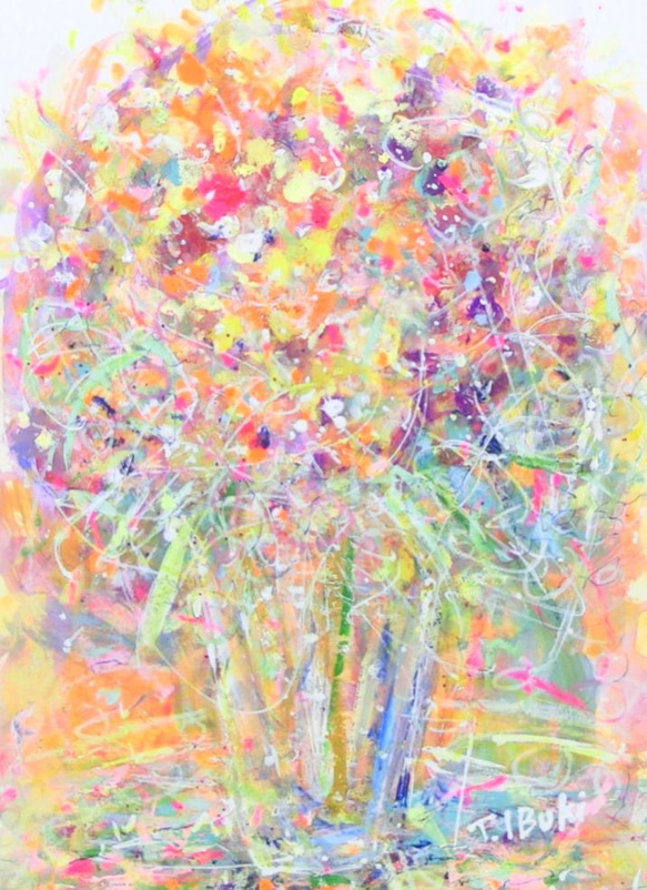 原画「華やか」額サイズ43×53㎝  パワーアート 3枚目の画像