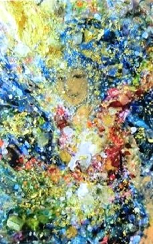 プリント版「宇宙の女神」 ハガキサイズ 額付き パワーアート 2枚目の画像