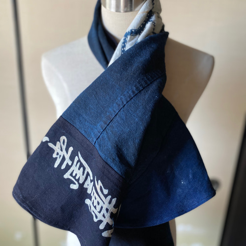 古布藍筒描家紋木綿と半纏の円形ベスト その他トップス secca 通販 