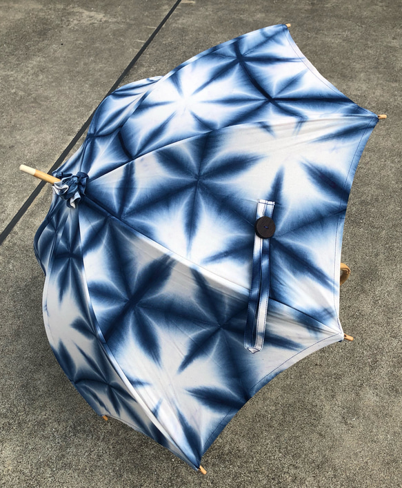 雪ん子 型染めリメイク日傘 レディース日傘】麻-雪華-ホワイト｜トンボ