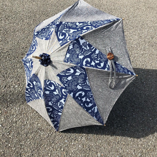 【ハンドメイド】久留米絣の日傘　藍系 ハンドメイド】久留米絣の日傘 藍系 - メルカリ
