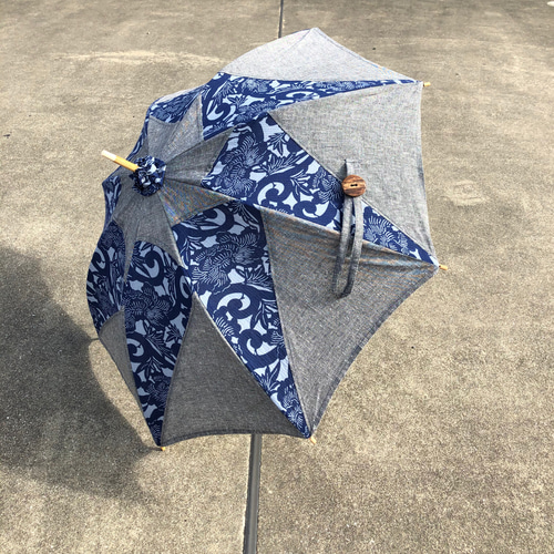 【ハンドメイド】久留米絣の日傘　藍系 ハンドメイド】久留米絣の日傘 藍系 - メルカリ
