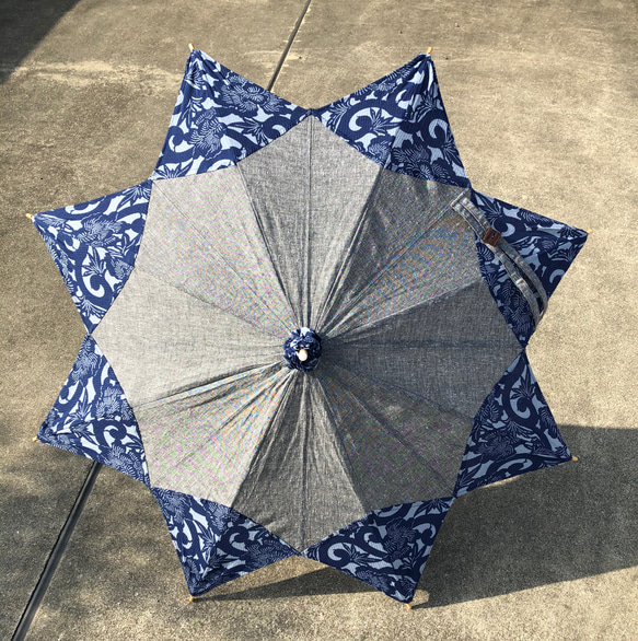久留米絣 日傘 ハンドメイド 深張りタイプ 47cm - メルカリ