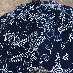 日傘　藍型染と遠州綿紬　壱 3枚目の画像