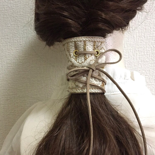 大人可愛いリボンロングポニーフック☆インド刺繍リボンLP6 改訂版】もっと美しく！インド刺繍リボンを使った大人可愛い