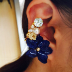 [一再]銷售藍色繡球花星和施華洛世奇Iyakafu和耳環或耳釘設定的2！ ︎ 第1張的照片