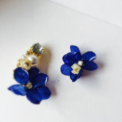 [一再]銷售藍色繡球花星和施華洛世奇Iyakafu和耳環或耳釘設定的2！ ︎ 第3張的照片