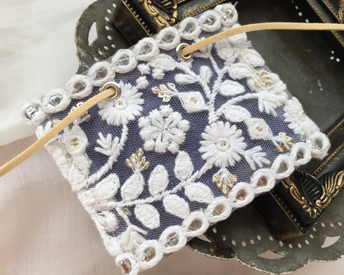 再販】インド刺繍 リボン ポニーフック ラップリボン リボンラップ