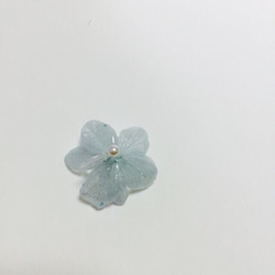 [再次上架]隨意可愛的繡球花一分點耳套 第4張的照片