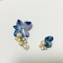 押し花 イヤーカフ&イヤリングorピアス2点セット‼️ 2枚目の画像