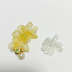 押し花アジサイイヤーカフ&イヤリングorピアス2点セット‼︎ 1枚目の画像