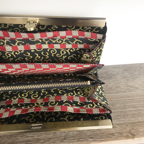 和風 畳がま口長財布 いろは×唐草 長財布 tanakatatami 通販