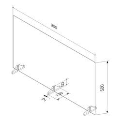 コロナウイルス飛沫感染予防 アクリル パーテーション スタンドタイプ L90 板厚3mm 2枚目の画像