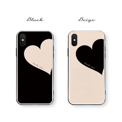 Big Heart♡Beige　強化ガラスケース/iPhoneケース/iPhone12Pro/iPhoneXS/8 2枚目の画像