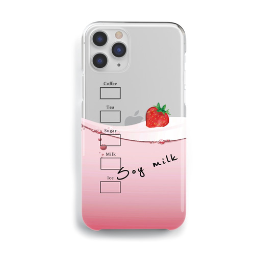 ソイいちごラテ iPhoneケース クリアケース iPhone17 iPhone16