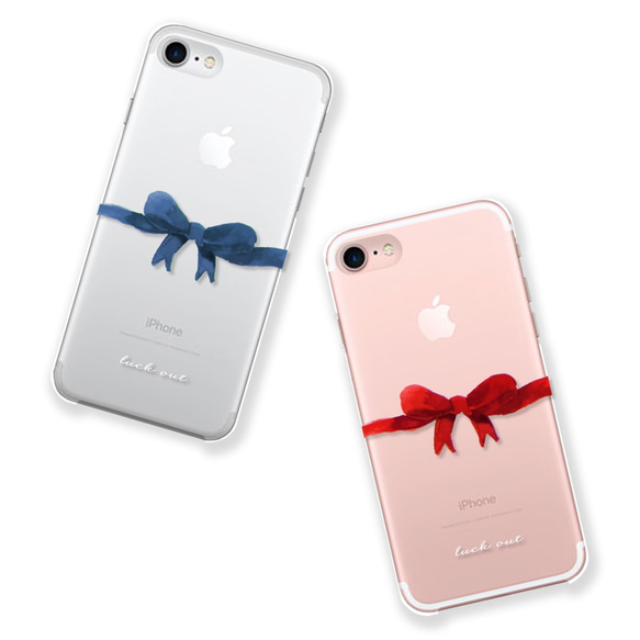 Ribbon＊  iPhone11 11Pro iPhoneXR 8 8Plus X XS 7 7Plus クリアケース 1枚目の画像