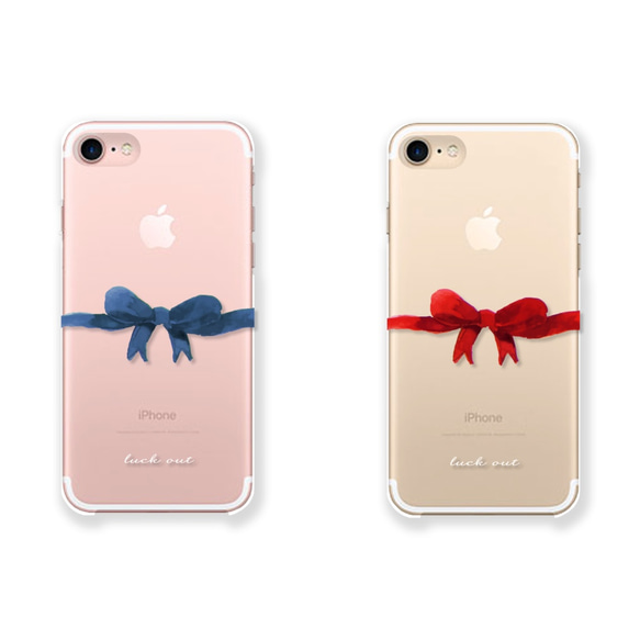 Ribbon＊  iPhone11 11Pro iPhoneXR 8 8Plus X XS 7 7Plus クリアケース 2枚目の画像