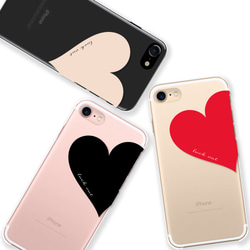 Big Heart♡ iPhoneケース iPhone11 11Pro XS iPhoneXR 7Plus クリアケース 1枚目の画像